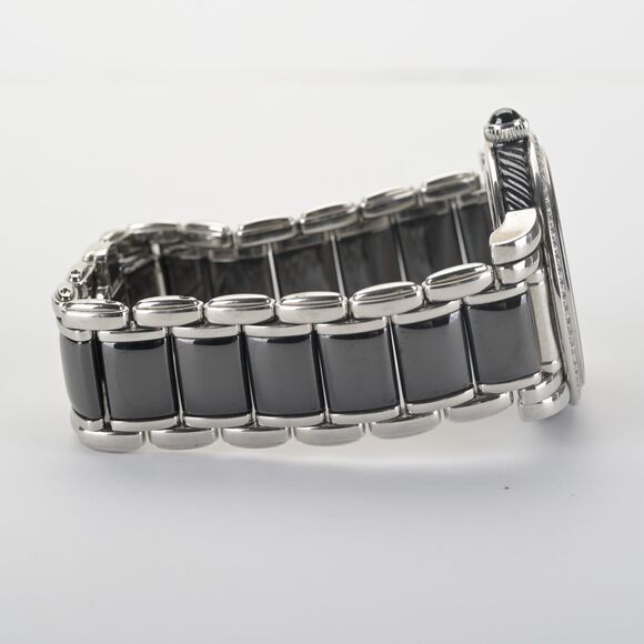 David Yurman T727-M Black Diamond Ceramic Steel 38mm Watch - Picture 9 of 12